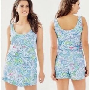 LILLY PULITZER Analee Romper WHAT A LOVELY Place Medium Casual Beach Summer
